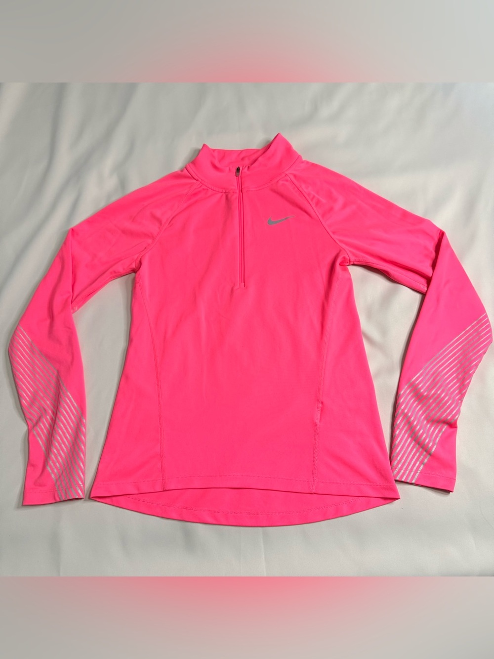 Nike Running Dri-FIT Neon Pink Reflective Quarter Zip Pullover XS